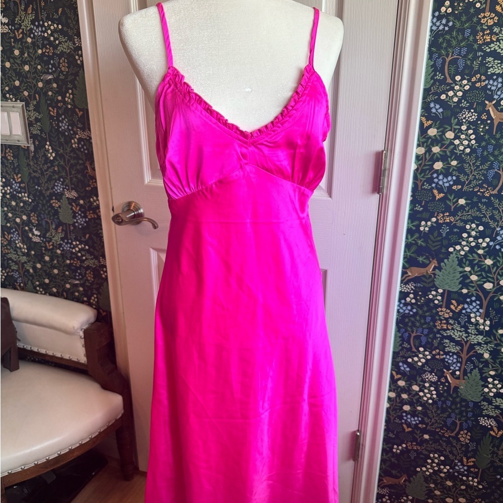 Japna Vibrant Pink Midi Dress​